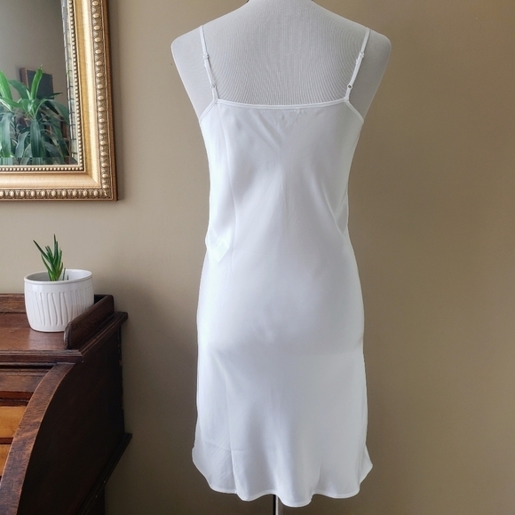 Maje White Satin Spaghetti Strap Slip Dress V-Neck Size Small - Picture 4 of 11